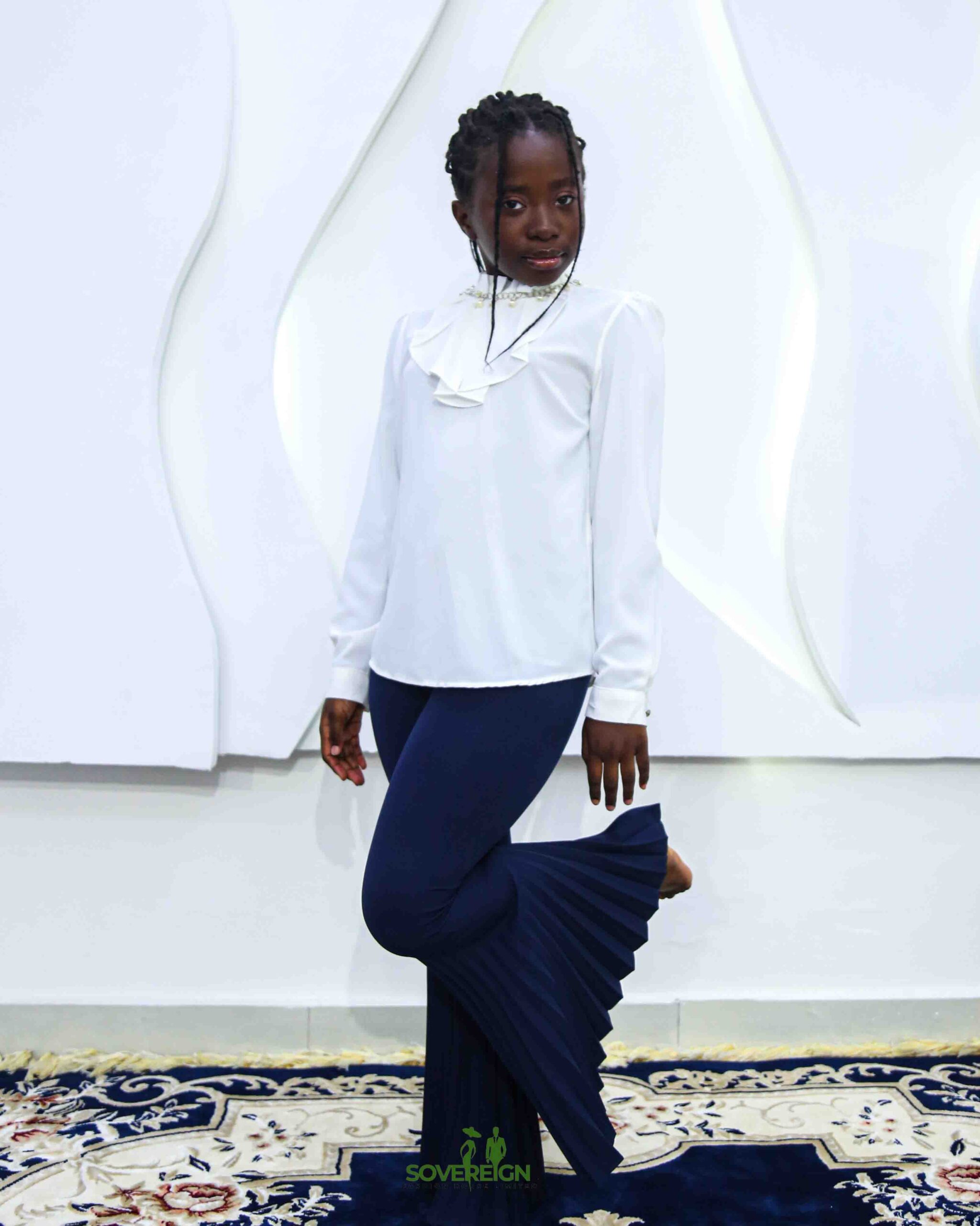 Navy Blue Hipster with White Top