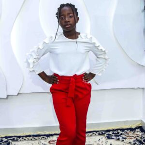 Red Trouser with White Top