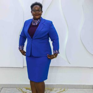 Skirt Suit with Scarf