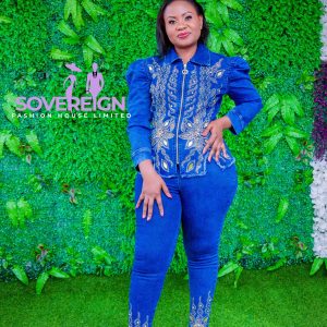 2 Piece Jean Trouser Suit