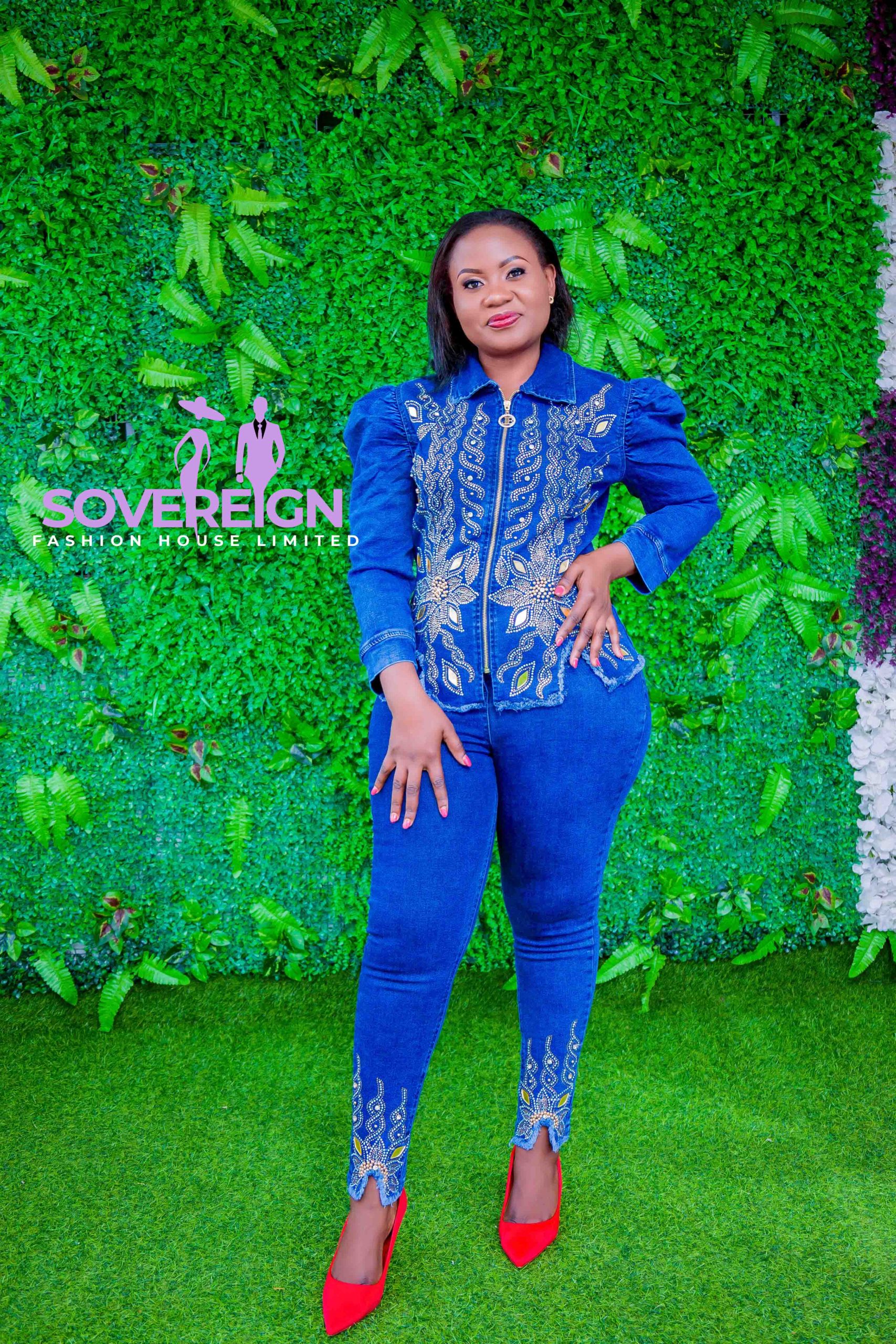 2 Piece Jean Trouser Suit